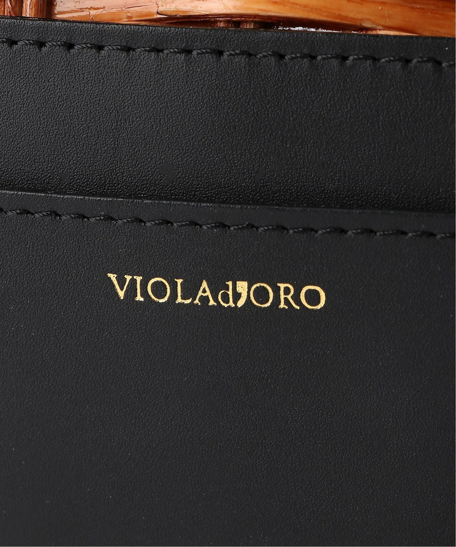 【VIOLAd'ORO/ヴィオラドーロ】リボン風 ハンドルスプリットラタンかごバッグ